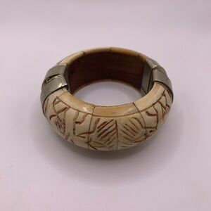 Vintage chunky bone cared bangle